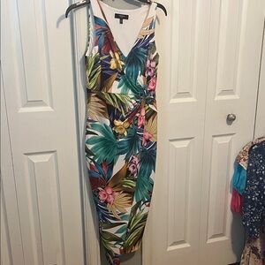 Guess Multicolor Tropical Midi Dress